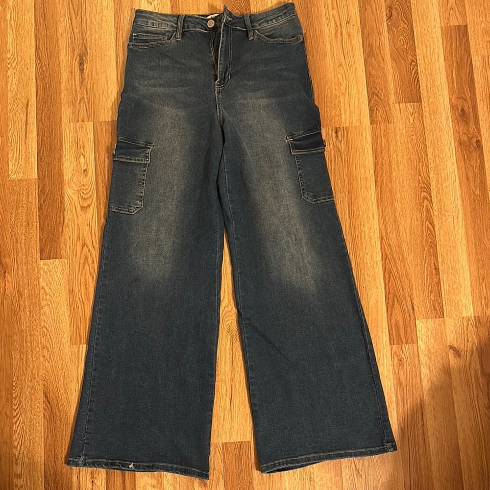 YMI Blue Wide Leg Pants High Waisted Denim